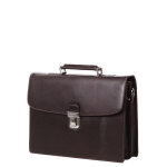 Serviette en cuir katana hype 38 cm - 2 soufflets chocolat marron