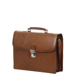 Serviette en cuir katana hype 38 cm - 2 soufflets marron