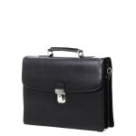 Serviette en cuir katana hype 38 cm - 2 soufflets noir