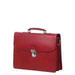 Serviette en cuir katana hype 38 cm - 2 soufflets rouge