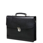 Serviette en cuir katana hype 41 cm - 2 soufflets noir
