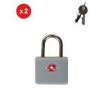 Set de 2 cadenas � cl� tsa snowball silver gris
