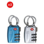 Set de 2 cadenas  code tsa go travel scurit bleu gris