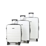 Set 3 valises rigides polypropylne worldline prouse blanc