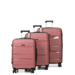 Set 3 valises rigides polypropylne worldline prouse vieux rose