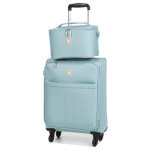 Set vanity et valise cabine lys las vegas 55x35x20 cm bleu