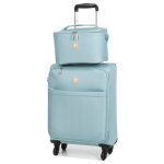 Set vanity et valise cabine lys las vegas 55x35x20 cm bleu