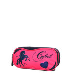 Trousse cybel coeur - 2 compartiments bleu marine / rose