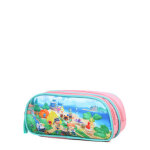 Trousse double animal crossing - 2 compartiments vert