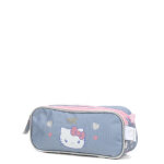 Trousse hello kitty delicate flowers - 2 compartiments gris