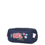 Trousse kip girl you rock - 2 compartiments bleu