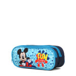 Trousse scolaire double disney mickey funny 2 compartiments bleu
