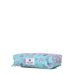 Trousse pol fox kawaii - 2 compartiments turquoise bleu