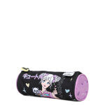 Trousse ronde manga xoxo noir mauve