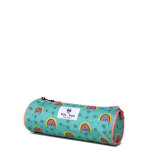Trousse ronde pol fox rainbow rose / vert