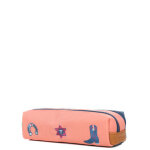 Trousse tann's jane - 2 compartiments corail / bleu rose