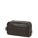 Trousse de toilette en cuir katana charm choco marron
