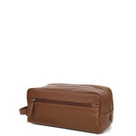 Trousse de toilette en cuir katana charm - 2 compartiments marron