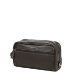 Trousse de toilette en cuir katana charm choco marron