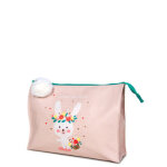 Trousse de toilette derrire la porte celia lapin fleuri rose