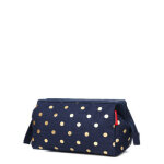 Trousse de toilette reisenthel travelcosmetic metallic dots blue bleu