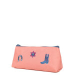 Trousse triangle tann's jane corail / bleu rose