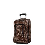 Valise cabine pliable worldline rhodes 50 cm l�opard marron