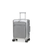 Valise cabine rigide aluminium travelite next s 55 cm - poche argent gris
