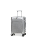 Valise cabine rigide aluminium travelite next s 55 cm - poche argent gris