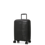Valise cabine rigide extensible jump striper 55x35x20 cm ebene noir