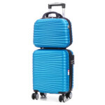 Valise cabine rigide extensible lys sedona 45 cm et vanity bleu