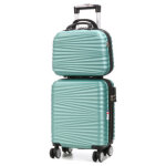 Valise cabine rigide extensible lys sedona 45 cm et vanity menthe vert