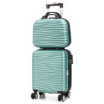 Valise cabine rigide extensible lys sedona 45 cm et vanity menthe vert