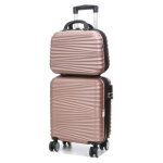 Valise cabine rigide extensible lys sedona 45 cm et vanity rose gold