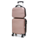 Valise cabine rigide extensible lys sedona 45 cm et vanity rose gold