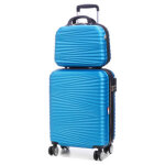 Valise cabine rigide extensible lys sedona 55 cm et vanity bleu