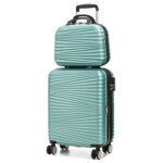 Valise cabine rigide extensible lys sedona 55 cm et vanity menthe vert