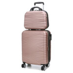 Valise cabine rigide extensible lys sedona 55 cm et vanity rose gold