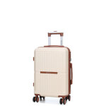 Valise cabine rigide extensible worldline sumatra 55 cm beige blanc