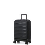 Valise cabine rigide extensible jump striper 55x35x20 cm - poche frontale anthracite gris