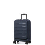 Valise cabine rigide extensible jump striper 55x35x20 cm - poche frontale bleu