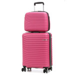 Valise cabine rigide lys managua 55 cm et vanity fuchsia rose