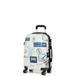Valise cabine rigide worldline freetown stamps 54 cm blanc