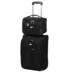 Valise cabine souple extensible airtex pollux 53 cm et vanity noir