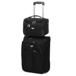 Valise cabine souple extensible airtex pollux 53 cm et vanity noir