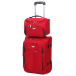 Valise cabine souple extensible airtex pollux 53 cm et vanity rouge
