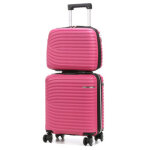 Valise cabine underseat rigide lys managua 45 cm et vanity fuchsia rose