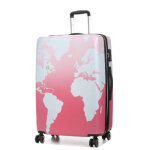 Valise rigide extensible lys mappemonde 75 cm rose