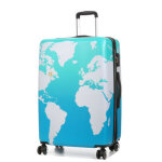 Valise rigide extensible lys mappemonde 75 cm vert bleu