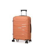 Valise taille moyenne rigide worldline syros 65 cm cognac orange